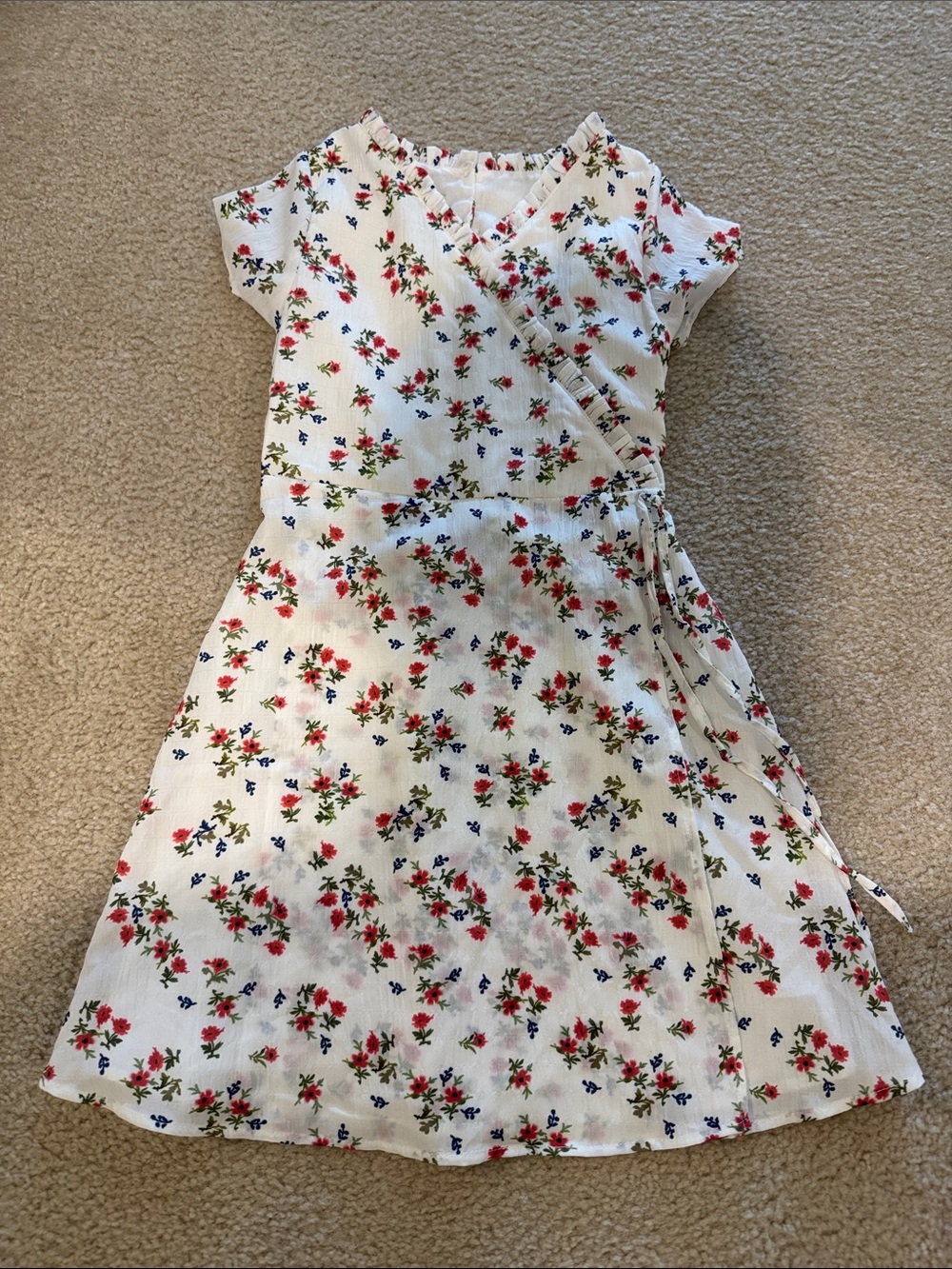 Girls faux wrap dress